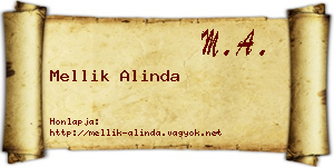 Mellik Alinda névjegykártya
